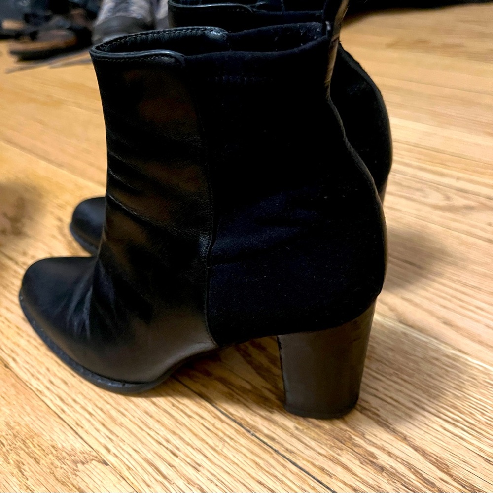 Stuart Weitzman Black Leather Short Boots - Picture 5 of 6